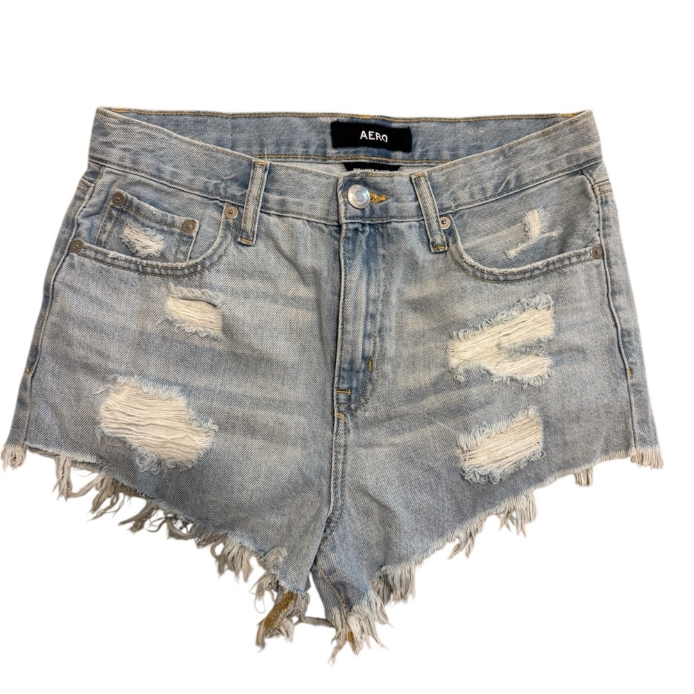 Aero High Rise Shorty Jean Ripped Shorts